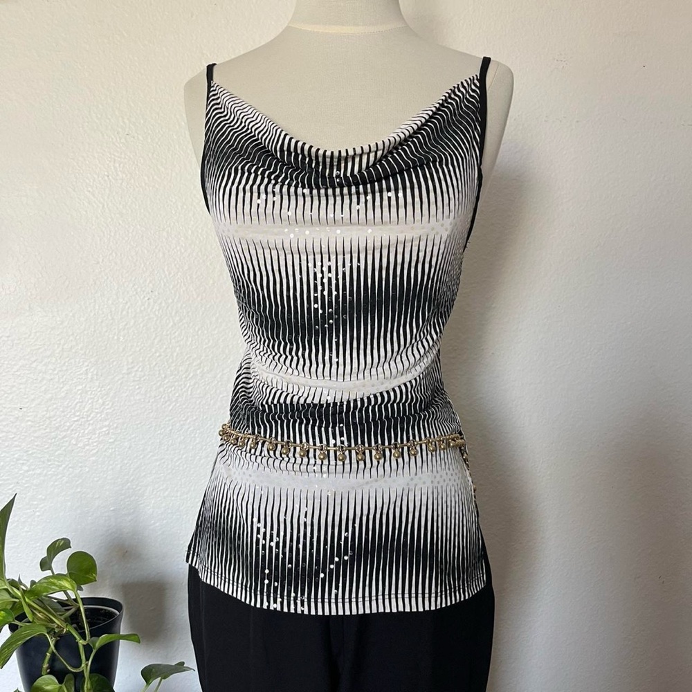 Stylish Black and White Camisole Top